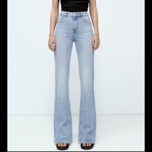 Zara Back Slit Flared Jeans